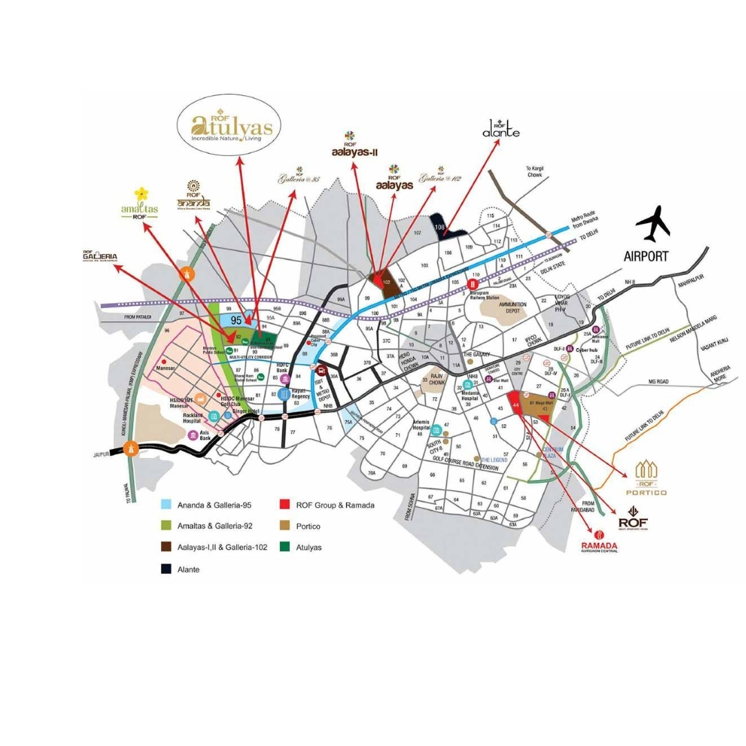 ROF Atulyas Sector 93 Location Map