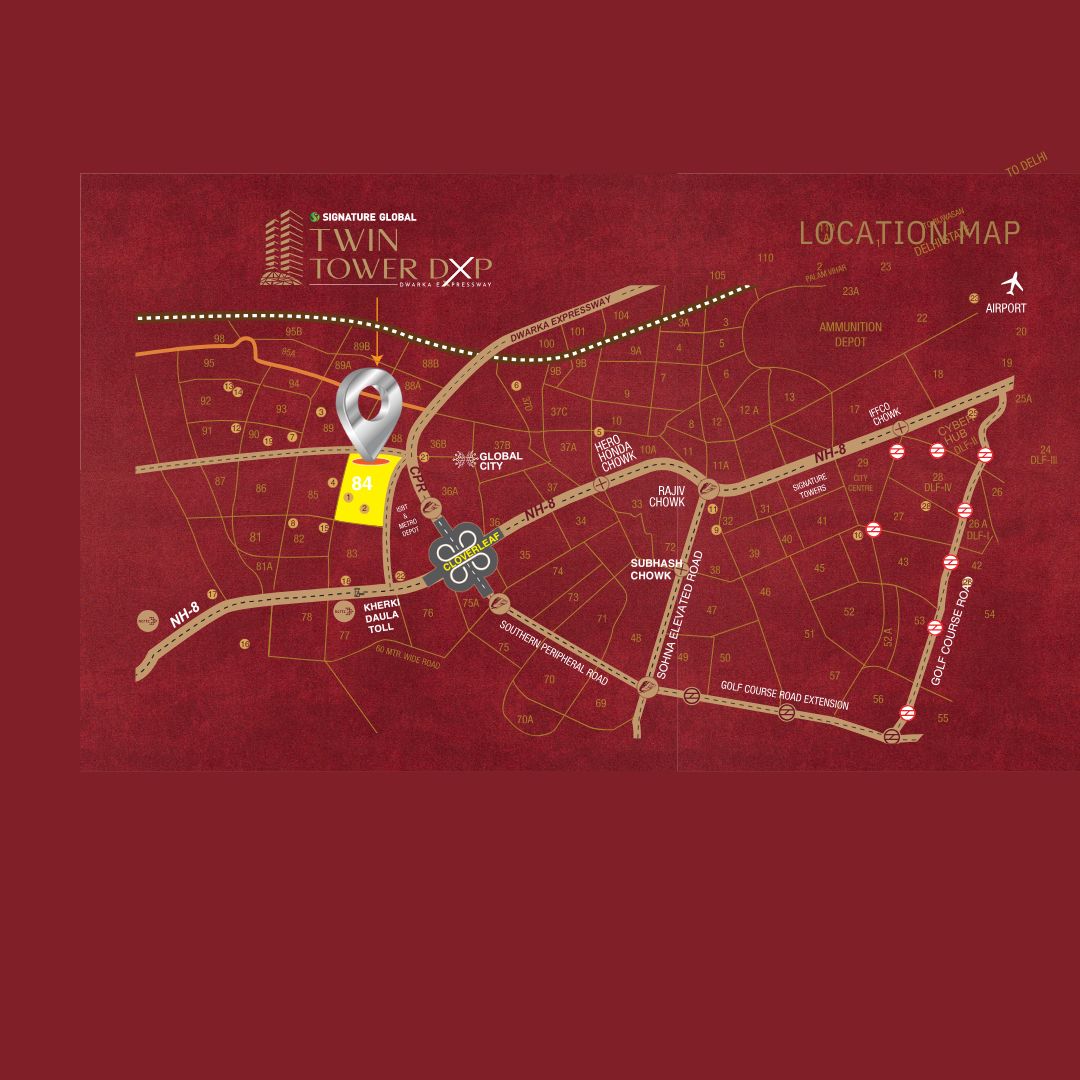 Signature Global Twin Tower DXP location map